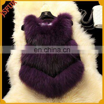 Women's Big Size Top Quality Sleeveless Fox Fur Vest From China