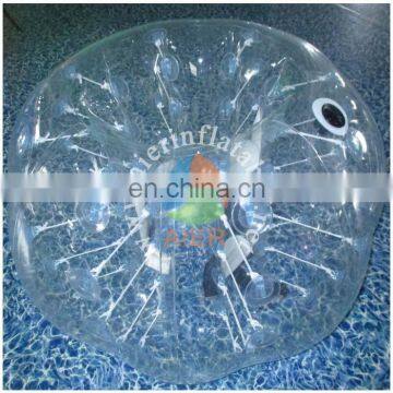 2017 new and popular zorb ball/ wholesale transparent blue inflatable zorb ball pengpengball