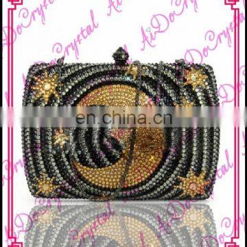 Aidocrystal diamond golden big circle exotic pattern banquet bag/purse/clutch/handbag for lady party