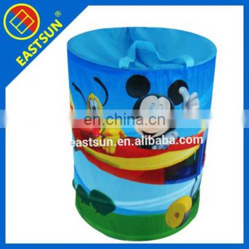 Customized design Cylinder Nylon Polyester Foldable Laundry Basket/ Laundry Bag