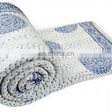 New Indian Patchwork Quilt, Gudari , Queen Size Bedspread Throw Decorative Kantha Stitched Work Quilt