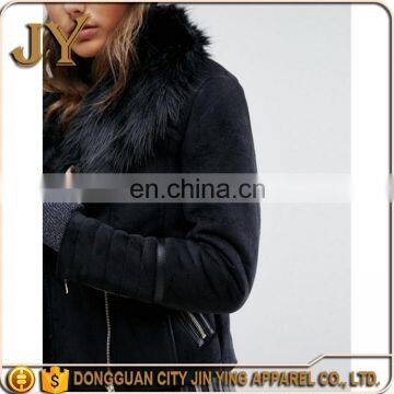 2017 Parka Women Clothing Faux Shearling Jackets Faux Fur Jackets Zip Fastening Coats Jin Ying Apparel Custom Clothing photo-5