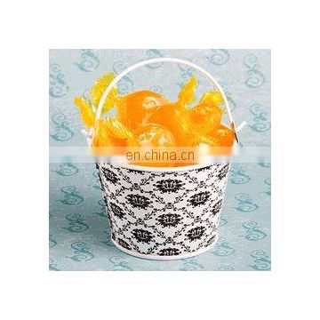 Cute Damask Design Pails/Bucket Wedding Favors