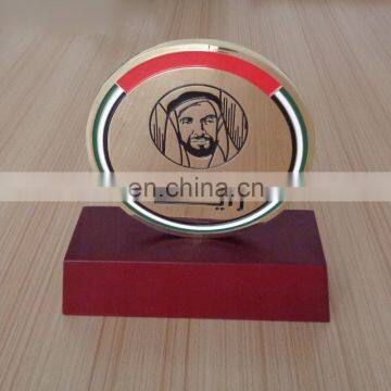 new arrival Mohamed logo wooden plaque, year of Zayed logo wooden trophy for celebration