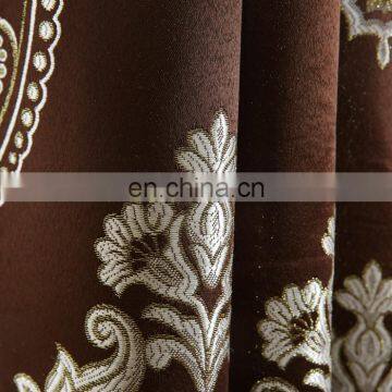 Cheap Indian Style Flower Jacquard Curtain Design Fabric Gold Lurex Indian Style Curtains photo-5