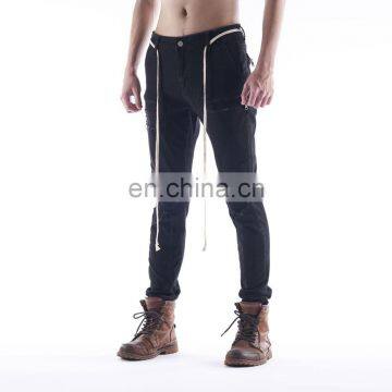 DiZNEW Wholesale Mens Slim Fit Skinny Pant Cotton Black Denim Fabric Man Jean photo-2