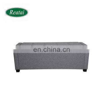 Reatai Hot Popular New Style Modern Fabric Velvet Wood Ottoman Lounge Furniture Bench photo-2