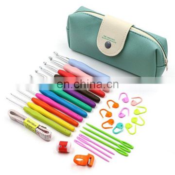 Packed Knitting tool  TPR Thermoplastic Rubber Aluminum crochet hook set for crochet