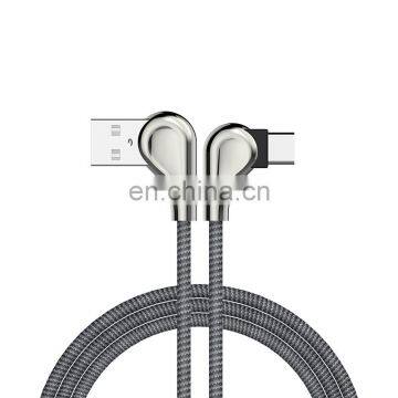2019 Micro USB Cable USB Fast Charger Nylon Cord Micro USB 90 Degree Data Cable photo-2