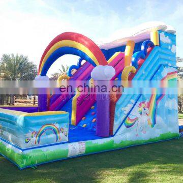 China Inflatable Rainbow Slide Jumping Castle Bouncer For Kids photo-4