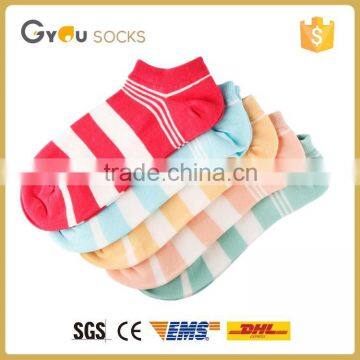 Hot selling Japan candy color stripes women ankle socks