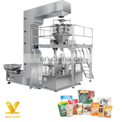 KV Stand Up Pouch Zipper Grain Doypack Packing Machine Cream Powder Filling Machine