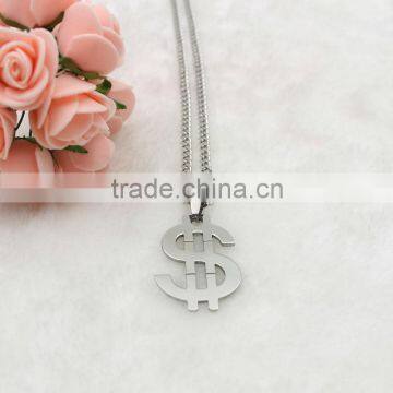 Dollar Stainless Steel Pendant Necklace