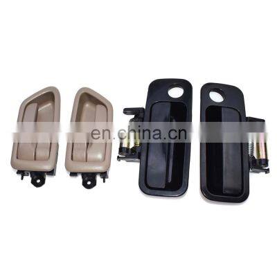 4Pcs Front Black Outside & Tan Inside Door Handle Handles for Toyota Camry 97-01 photo-4