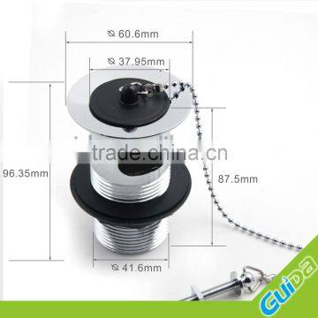 Basin Waste for Vanity Unit for Integral Overflow With Rubber Plug and Chain