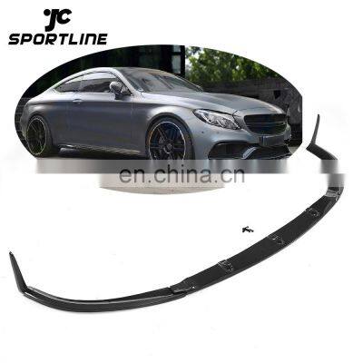 3PCS/SET Carbon Fiber C205 Front Lip for Mercede s Ben z C-Class C205 C63 AMG 15-17