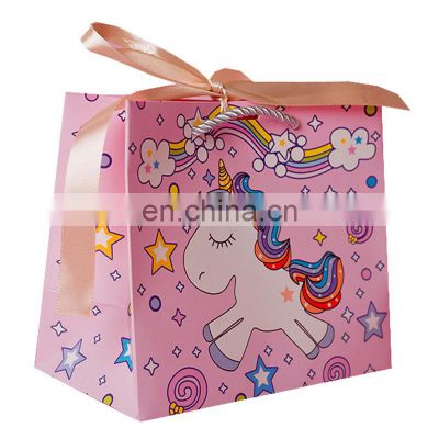 Colorful Printed Happy Birthday Animal Baby Unicorn Gift Paper Bag