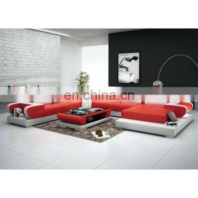 High Quality G8003 7seat U Shaped Sofa Genuine Leather Office Furniture Sectional Living Room Sofa Set