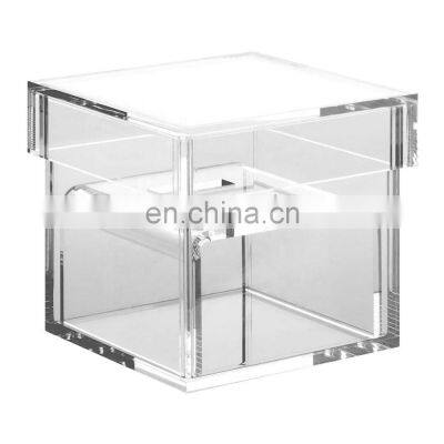 Clear Acrylic 2 PC Wedding Ring Box With 2 Slots Ring Holder Gift Box for Weddings photo-2
