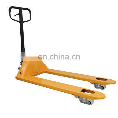 Long Validity Industrial Hand 3.5T 685 Nylon Wheels four wheel fork lifter Hydraulic Pump Hand Pallet Truck from China