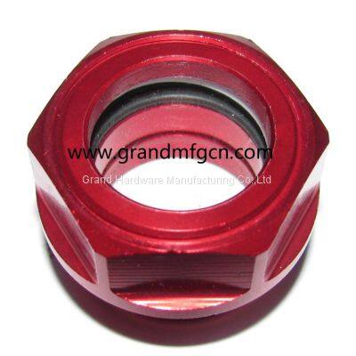 BSP G Thread Round Aluminum Oil Sight Glass for Bizter With Flat Tempered Glass photo-5