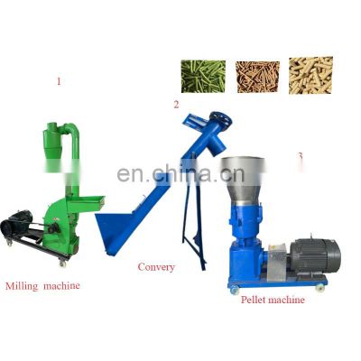 animal feeding pallet mill granulator line fodder pellet feed processing machines