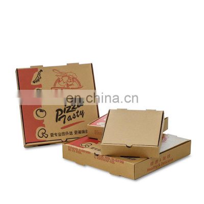 China Supplier Custom Printing Design LOGO Baked Food Take away Brown Kraft Corrugated Paper Packaging caixa caja de Pizza Box