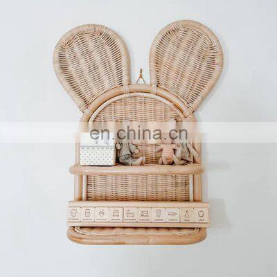 Hot Sale Rattan Bear Shelf Storage basket  two shelves KIDS room decor Wholesale Vietnam Supplier