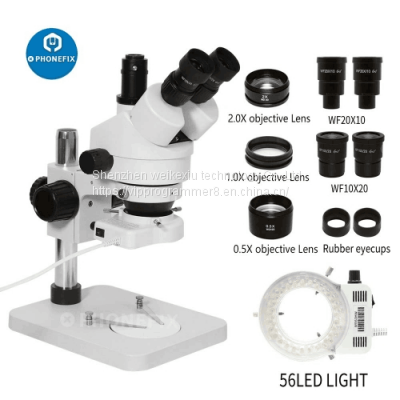 3.5X-180X Trinocular Zoom Stereo Microscope with 0.7X-4.5X Zoom Objective Lens