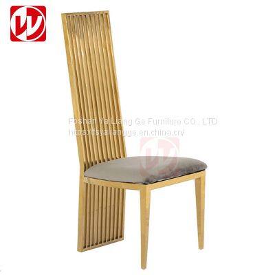 Wholesale Banquet Furniture Event Party Rental Used High Back Gold Stainless Steel Wedding Chairs photo-2
