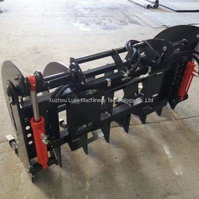 China skid steer root rake attachments log grapple for skid steer