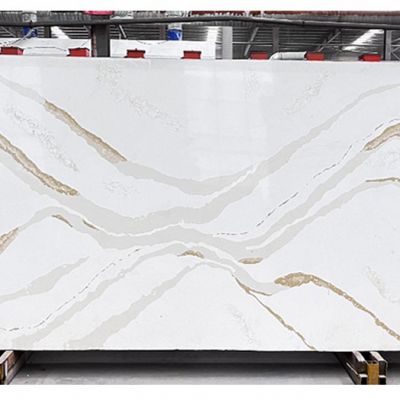 Code：F005，Calacatta artificial stone quartz slab kitchen countertops