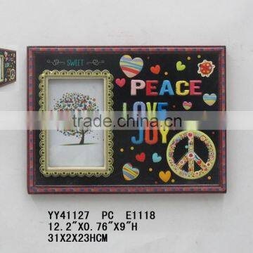 Decorative Wooden Photo Frame With Peace Love Joy
