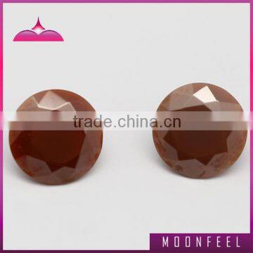 Wholesale round cut coffee CZ milk gemstone