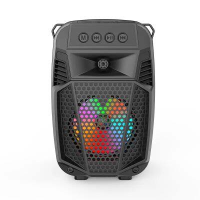 LED Light Cylinder Speaker Subwoofer Karaoke with Microphone Wireless Home Audio Bluetooth Speaker