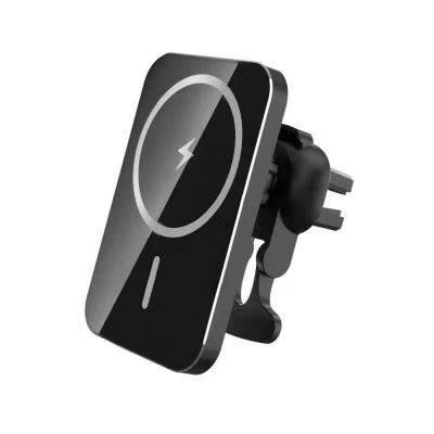 Wireless charger 15W magnetic wireless car charger aluminum alloy air outlet mobile phone holder fast heat dissipation