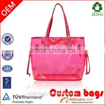 2016 hot lady plastic beach bags handbag