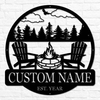 Custom Campfire Sign Metal Outdoor Sign Camper Decor Personalized Camping Campsite Sign