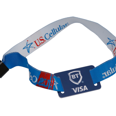 Hot Sale Customized Fabric RFID 13.56MHz NFC Ticket Woven Event Bracelet Wristband photo-4