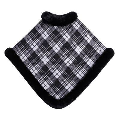 Imitation Fur Round Neck Plaid Sleeveless Coat Thickened Cape 2025 New Model photo-2