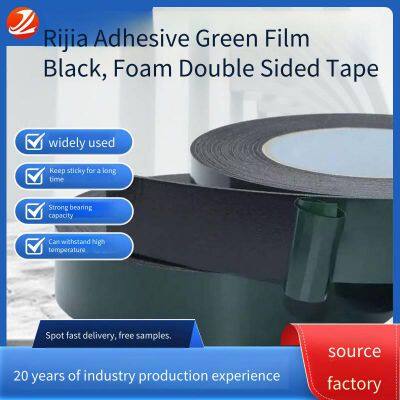 pe Foam Juze Double-sided Tape, Green Film and Black Color, Factory Spot Goods for Wholesale, Strong Adhesion