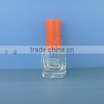 5ml nail polish glass bottle with plastic cap, square nail polish bottle