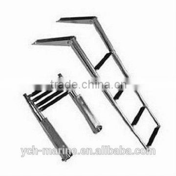 4 Steps On Platform Stainless Steel Boat Marine folding Ladder / Step Ladder