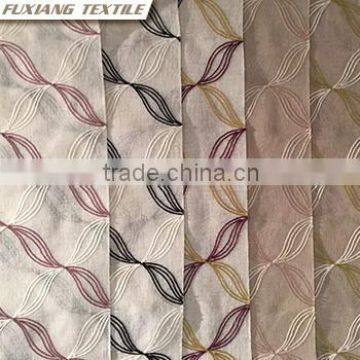 100% Polyester Taffea Geometric Embroidered Window Curtain Fabric photo-2