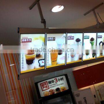 2015 wholesale high quality wall mounted advertising illuminated led menu board for Restaurant