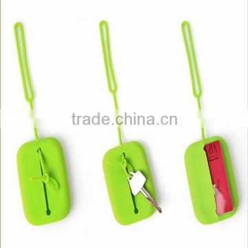 Custom Logo Pringfting Card Bag Silicone Key Bag