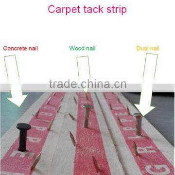 Plywood Carpet Tack Strip with Concrete Nail & wood nail