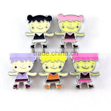 Girls Cartoon Enamel Slide Charm 8mm inner Width Wholesale