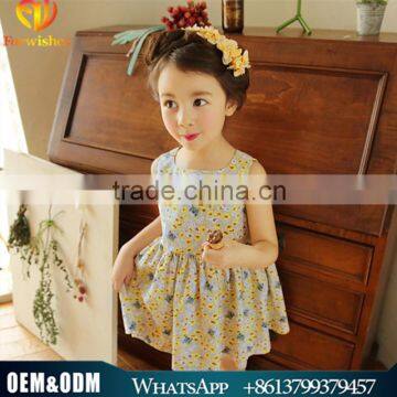 2016 Fashion Design Summer Baby Girl Clothes Lovely Girl Floral Dress Halter Baby Girls Clothing Casual Wearing