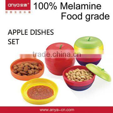 D650 Colorful Apple Cheap Plastic Dish Plastic Dishes Melamine Dish Set